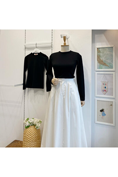 Faya Boutique Siyah Basic Penye Bluz