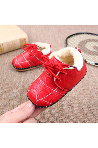 Superbaby Red fur-lined shoes for girls - Bella