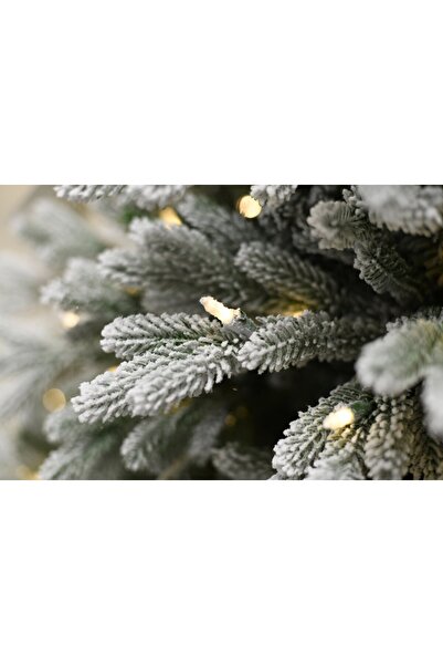 BraziPremium By OLLMA Brad de Crăciun artificial Snowy Hamilton cu zăpadă și luminițe, PE, 228 cm, 750 LED-uri