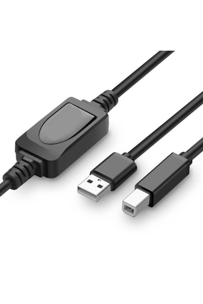 OEM Καλώδιο USB A σε USB B, 15 μέτρα, USB 2.0, Μαύρο