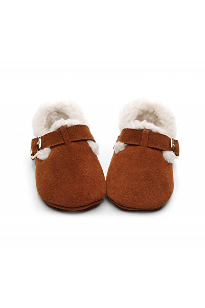 Bebelul Brown fur-lined shoes for girls - Lilly