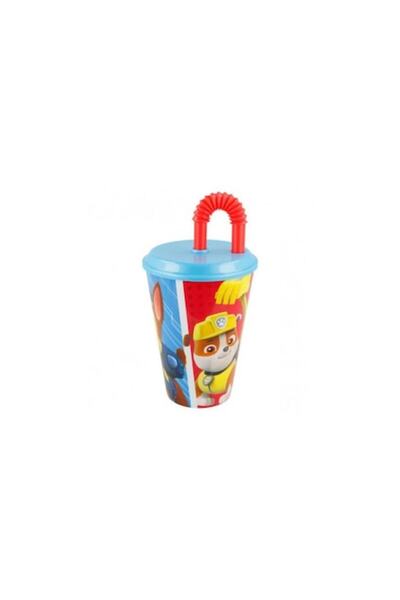 SOHO Plastic Cup with Flexible Detachable Straw, Paw Patrol Model, 430 ml, Multicolor