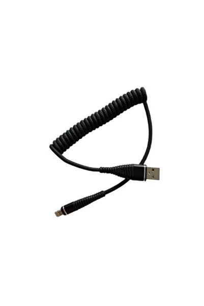 SOHO Spiral Charging Cable Lightning for iPhone, iPod, iPad, 1.2m, Black
