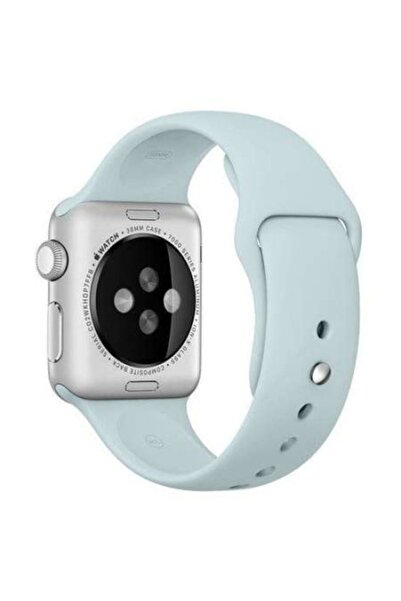 Bibilel Curea din silicon pentru Apple Watch, compatibilă cu mărimea 42/44 mm, albastru gheață