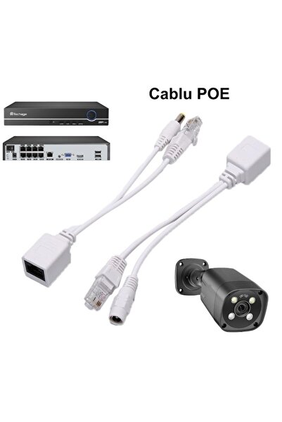 SOHO Passive POE splitter cable to UTP and power connector, 20 cm, White