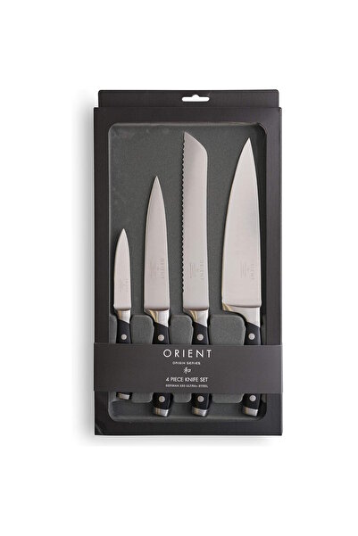 Orient Kitchen knife set, Origin Series, 4 pieces, German X50 Ultra + stainless steel, black