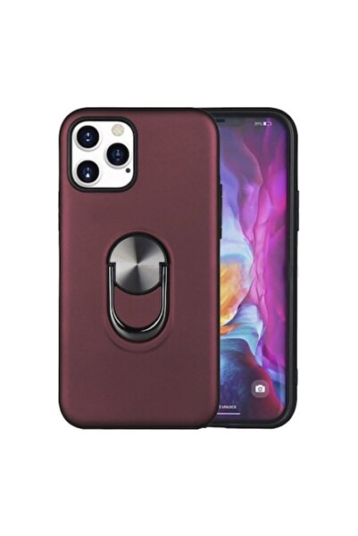 Bibilel Husă de protecție cu inel de susținere pentru iPhone 12 și 12 Pro, bumper, vișinie, BBL2042