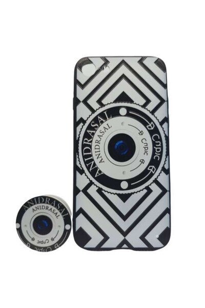 Apple iPhone 7 Plus/8 Plus Multicolor Case Camera Photo Model + Popsocket included