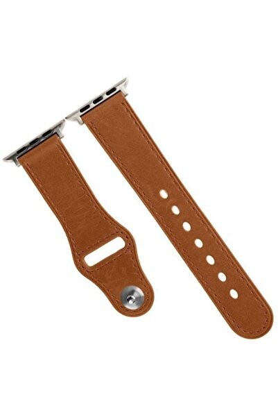 Bibilel Curea din piele pentru Apple Watch 42/44 mm, maro deschis