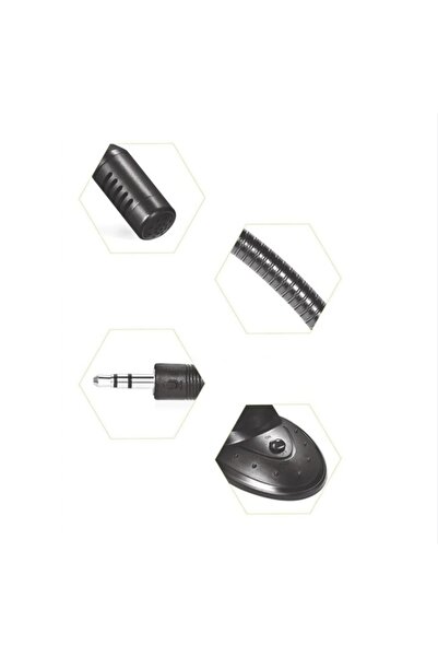 Bibilel PC Microphone with Flexible Arm and On/Off Button, Jack 3.5mm Connector, 1.5m Cable, Black, JMB-BBL6