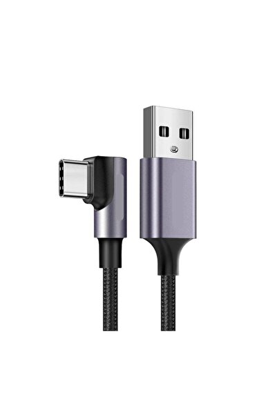 SOHO Textile cable for fast charging 3A, USB to USB-C connectors, 3m, Gray