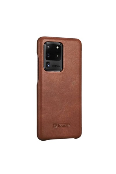 ICARER Husă vintage din piele pentru Samsung S20 Ultra, maro