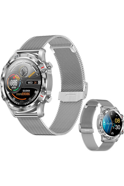 Efour Tech Ceas smartwatch CF89, 1.3 inch IPS Full Touch, bratara fitness, BT 4.2, apel bluetooth, sporturi mul