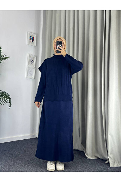 Esre Store 4089 - Σετ Πλεκτών Ειδών Ένδυσης Διπλό Σετ Ναυτικό Μπλε