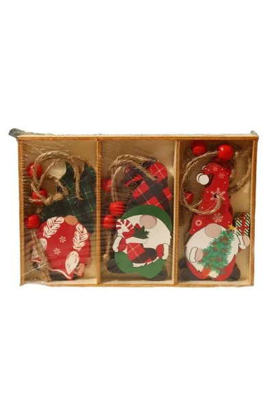 Toolsy Set de 9 decorațiuni de Crăciun din lemn, pliabile, cu sfoară pentru a...