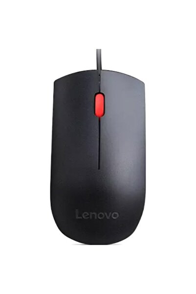 LENOVO Essential Mouse, USB, 1600 DPI, Черен / Червен