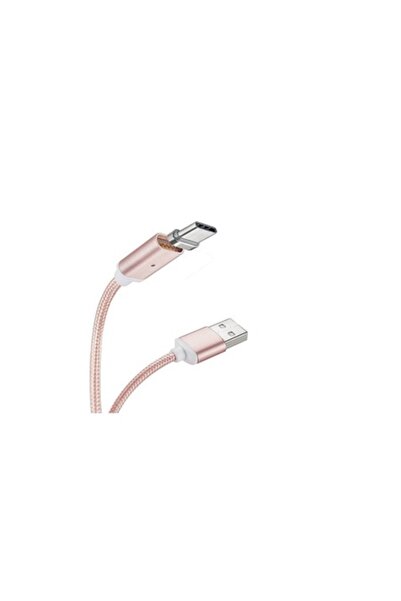 SOHO Magnetic Charging Cable Type C, 1m, Textile, Rose Gold