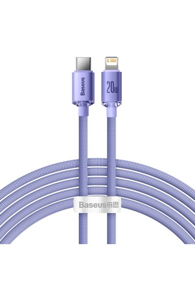 Baseus USB-C to Lightning Charging Cable Crystal Shine, 20W, 2m, Purple