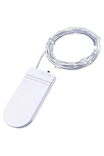 Flippy Instalatie Craciun, 1 metru, 10 LED-uri, Alb Rece, cu baterii, fir cupru, liniar, interior/exterior,