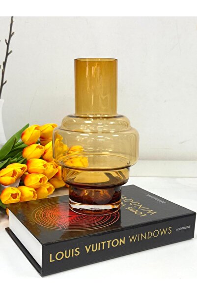 MİEN CAM VAZO 25 CM TKEBT AMBER