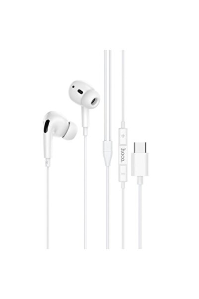 Hoco Căști intraauriculare cu microfon, M1 PRO, USB tip C, albe