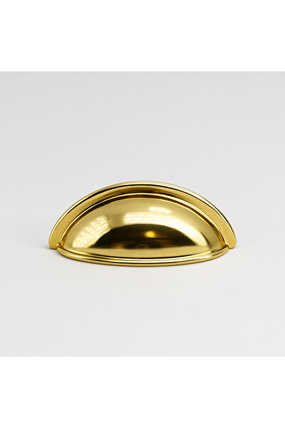 Badem10 Midye Kulp 64 mm Gold Altın Metal Mobilya Çekmece Dolap Kapak Çanak Kulpu Modern Mutfak Kulpları