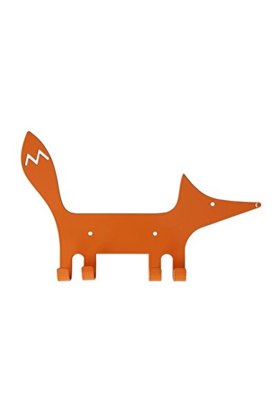 dalip Cârlig de perete, model Fox, 4 cârlige, 9x13cm, metal, portocaliu