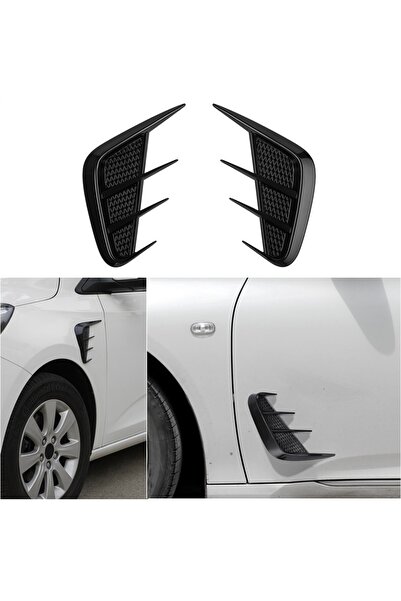 caraks Araç ventil süsü 2 adet siyah 4 çizgi model piyano black renk