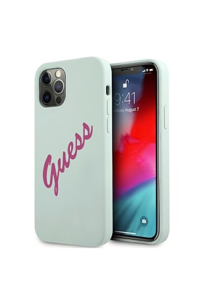 Guess Vintage Fuchsia Script Case for Apple iPhone 12 Pro Max - Blue