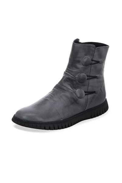 İNZE AYAKKABI Gray Genuine Leather Boots - Model Name: New Spain