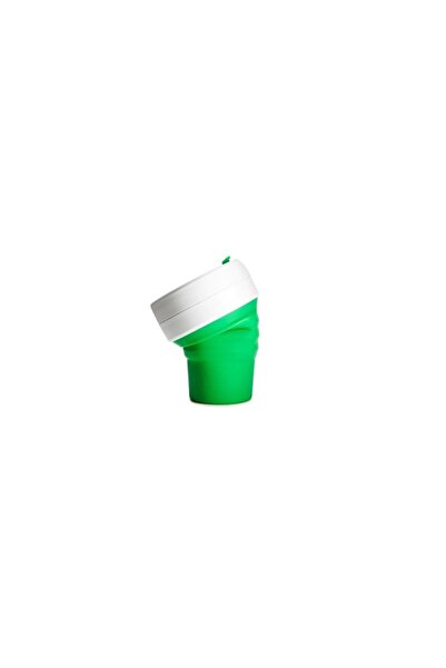 Bibilel Portable collapsible cup for coffee and tea, silicone, green