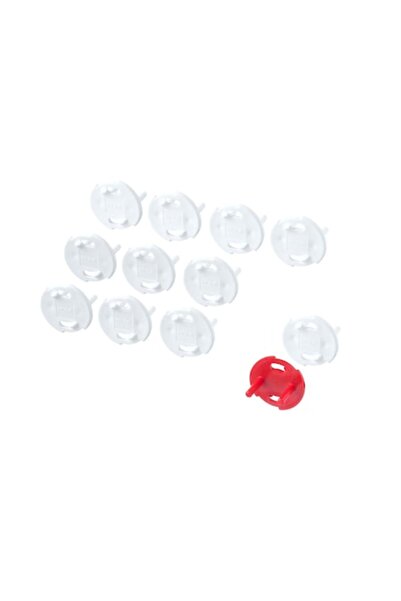 Bibilel Set of 12 Child Safety Socket Covers with Key, White