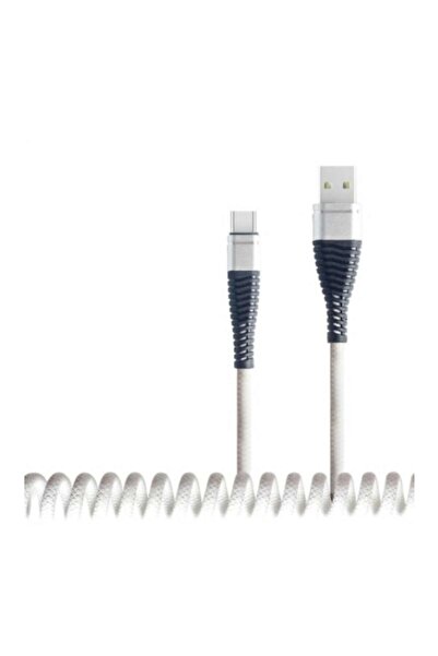 SOHO Spiral Charging Cable Type-C 1.2 meters, White