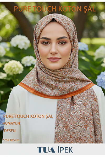 tuaipek HÜMAYUN Etnik Desen Pure Touch Koton Şal 75x185cm