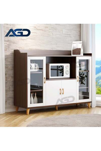 AGD Kitchen storage cabinet with open shelves and drawers, dust-proof closed ...