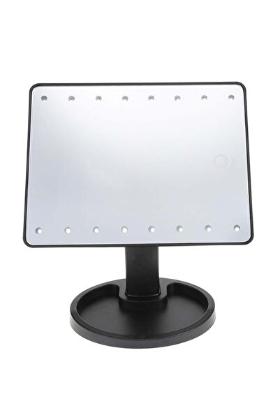 Generic مرآة مكياج تعمل باللمس LED تدور 360 درجة باللون الأسود