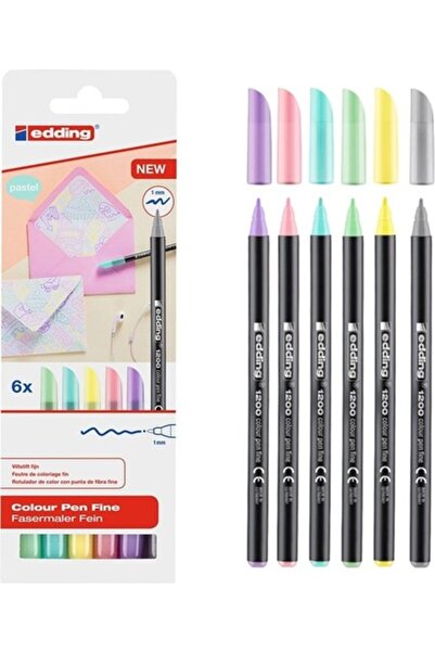 Edding 1200 Ince Uçlu Keçeli Kalem 6lı Set Pastel Renkler