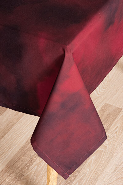 Montisu Liquid-Proof, Stain-Resistant, 100% Cotton Special Fabric Design, Burgundy Tablecloth 145X225