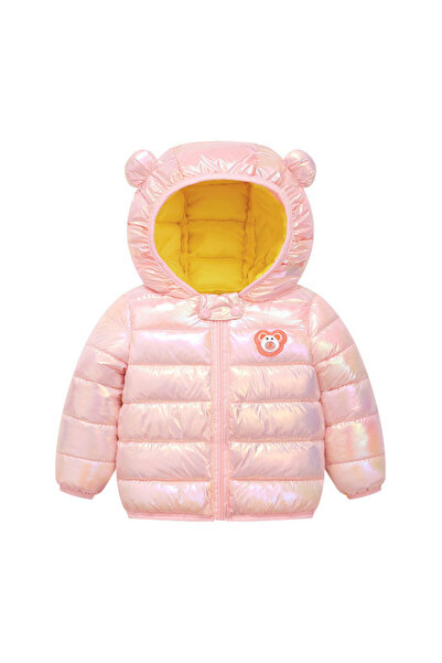 Superbaby Shiny pink jacket for girls - Teddy bear