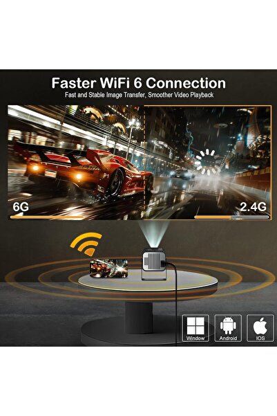 woopker Mini Projector with Wifi and Bluetooth,1080P Smart Portable Projector with 4K Support,300 AN