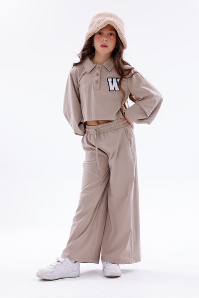 WİENS KİDS Girls' Polo Neck Double Set