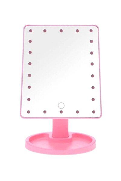 Generic مرآة مكياج قابلة للتعديل بشاشة لمس LED باللون الوردي