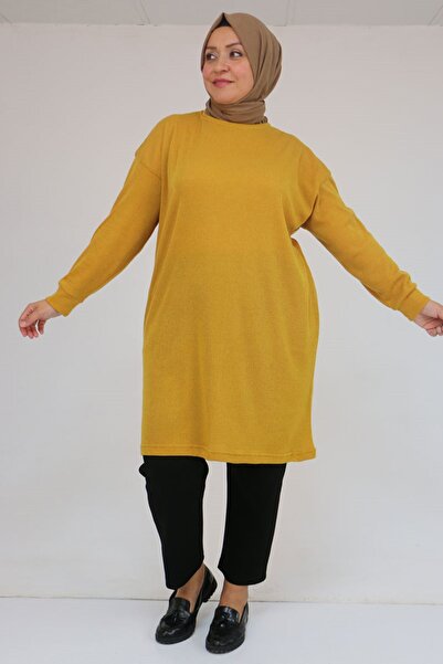 Eslina 58148 Plus Size Mir Tunic with Low Sleeves - Mustard