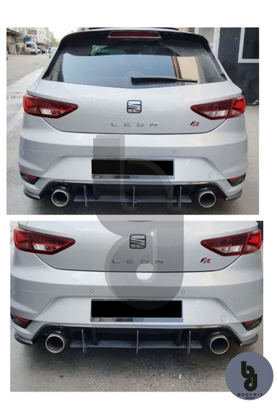 BODYKİT DİZAYN Seat Leon Mk3 2012+ AERO CNC Mat Siyah Vkm. Difüzör Eki