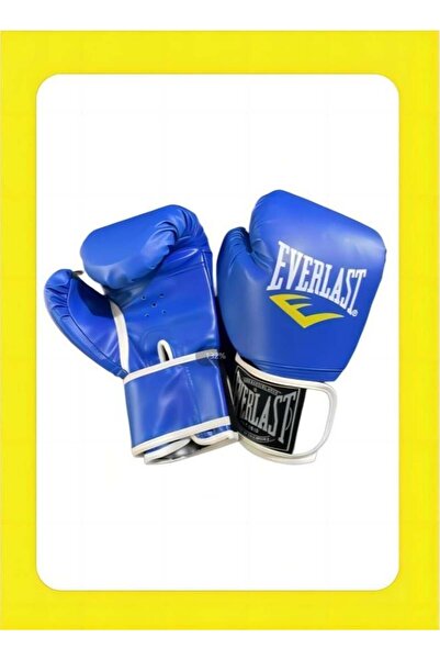 EVERLAST زوج من قفازات الملاكمة الاحترافية كاملة الأصابع باللون الأزرق 8 أونص...