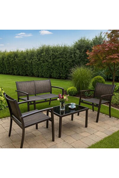 Sunfun Ceres Bahçe Balkon Teras Oturma Grubu Masa + 2 Tekli + 1 İkili