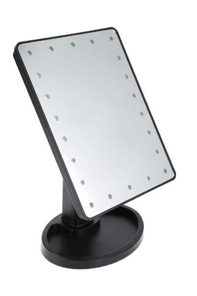 Generic مرآة مكياج بشاشة لمس LED، لون أسود/شفاف
