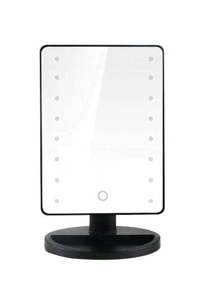 Generic مرآة مكياج BEW مع ضوء LED أسود/فضي