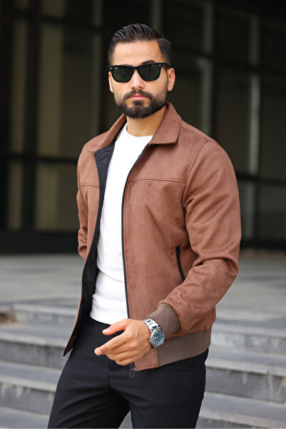 BASEL.CO Polo Collar Spring Suede Jacket