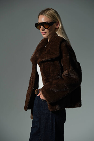 Maule Γυναικείο παλτό @Milano, εσωτερικά από ψεύτικο σουέτ, εξωτερικά από ψεύτικη γούνα, μαλακό χρώμα